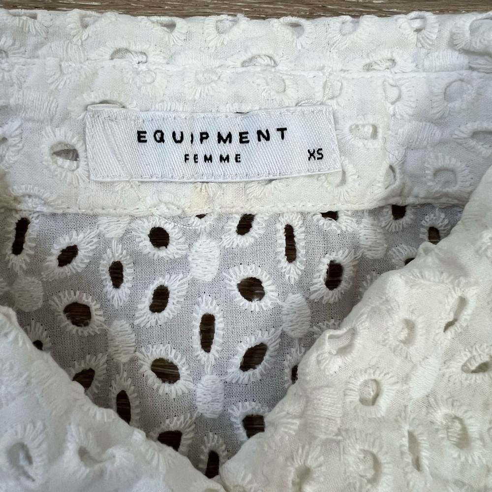 Equipment Sleeveless Cotton Eyelet Shirt - Picture 2 of 5